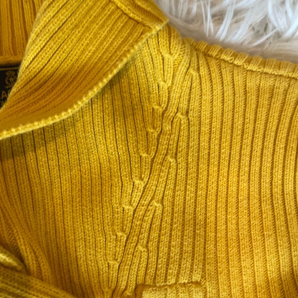 ~ Ralph Lauren Ribbed Yellow Sweater~ Gold Clasp ~ L - Picture 2 of 6